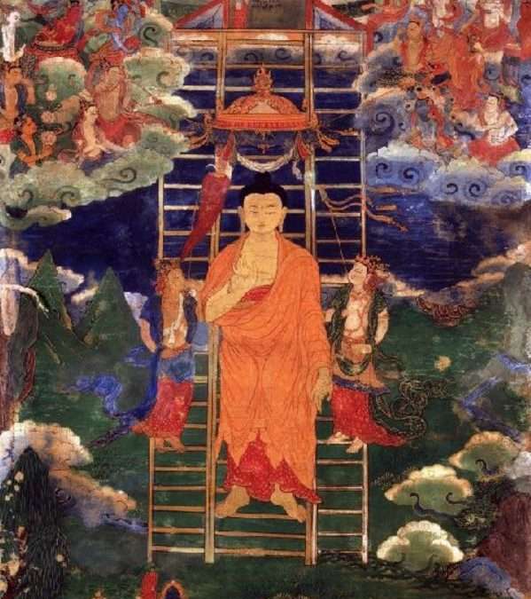 Lhabab Düchen. Ricorrenza della discesa di Buddha Shakyamuni dal reame dei 33 Dei* (paradiso di Tushita)
